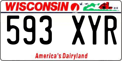 WI license plate 593XYR