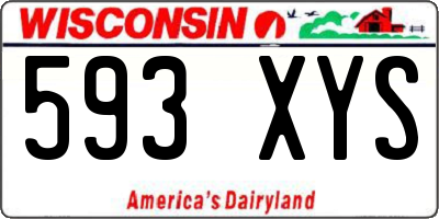 WI license plate 593XYS