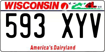 WI license plate 593XYV