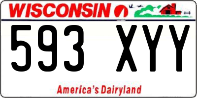 WI license plate 593XYY