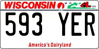 WI license plate 593YER