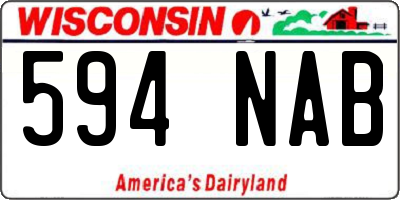WI license plate 594NAB