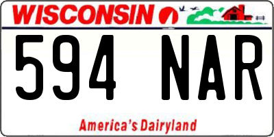 WI license plate 594NAR