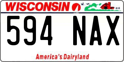 WI license plate 594NAX