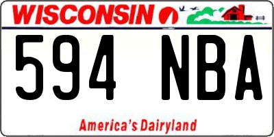 WI license plate 594NBA