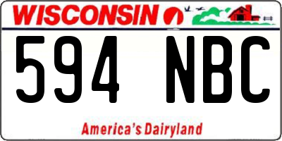 WI license plate 594NBC