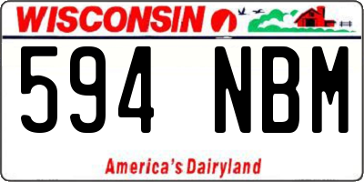 WI license plate 594NBM