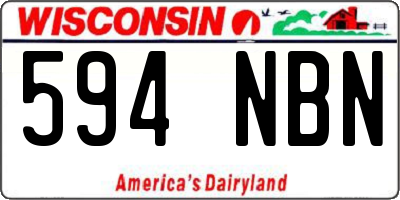 WI license plate 594NBN