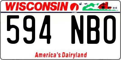 WI license plate 594NBO