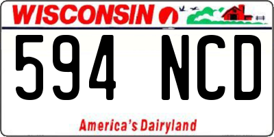WI license plate 594NCD
