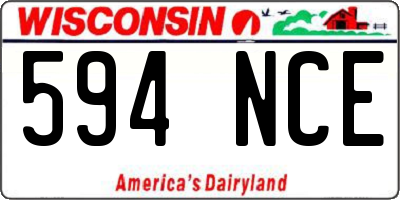 WI license plate 594NCE