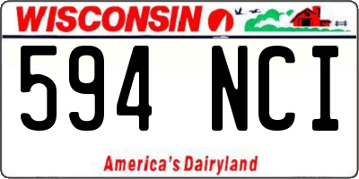 WI license plate 594NCI