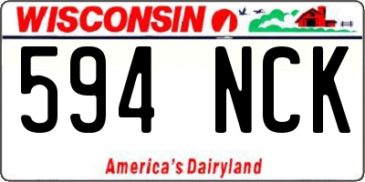 WI license plate 594NCK