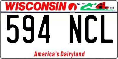 WI license plate 594NCL