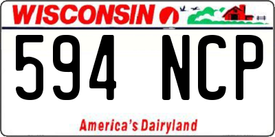 WI license plate 594NCP