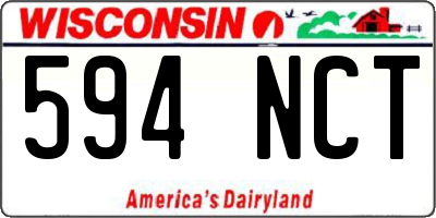 WI license plate 594NCT