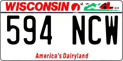 WI license plate 594NCW