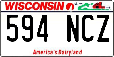 WI license plate 594NCZ