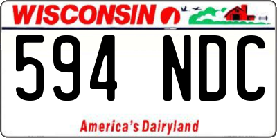 WI license plate 594NDC
