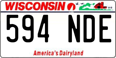 WI license plate 594NDE