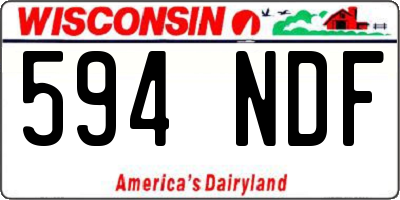 WI license plate 594NDF