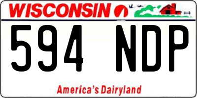 WI license plate 594NDP