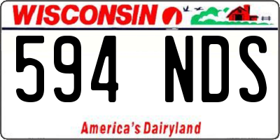 WI license plate 594NDS
