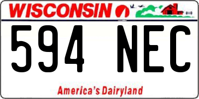 WI license plate 594NEC