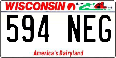 WI license plate 594NEG