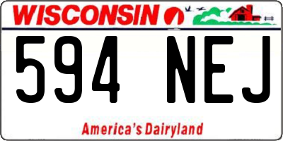 WI license plate 594NEJ