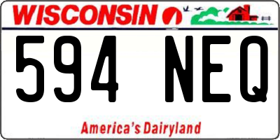 WI license plate 594NEQ
