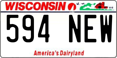 WI license plate 594NEW