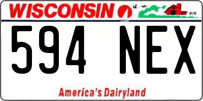 WI license plate 594NEX