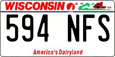 WI license plate 594NFS