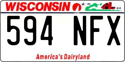 WI license plate 594NFX