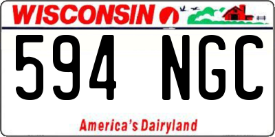 WI license plate 594NGC