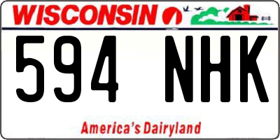 WI license plate 594NHK