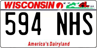 WI license plate 594NHS