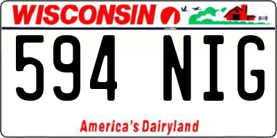WI license plate 594NIG