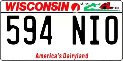 WI license plate 594NIO
