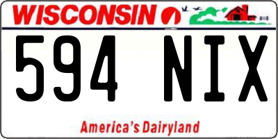 WI license plate 594NIX