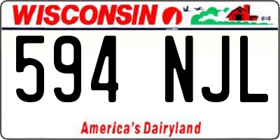 WI license plate 594NJL