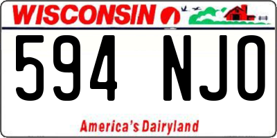 WI license plate 594NJO