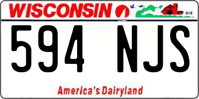 WI license plate 594NJS