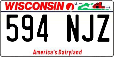 WI license plate 594NJZ
