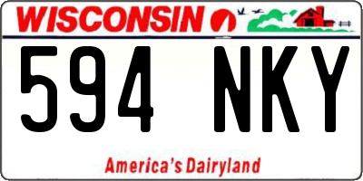 WI license plate 594NKY