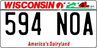 WI license plate 594NOA