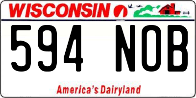 WI license plate 594NOB