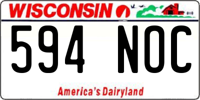 WI license plate 594NOC