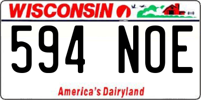 WI license plate 594NOE